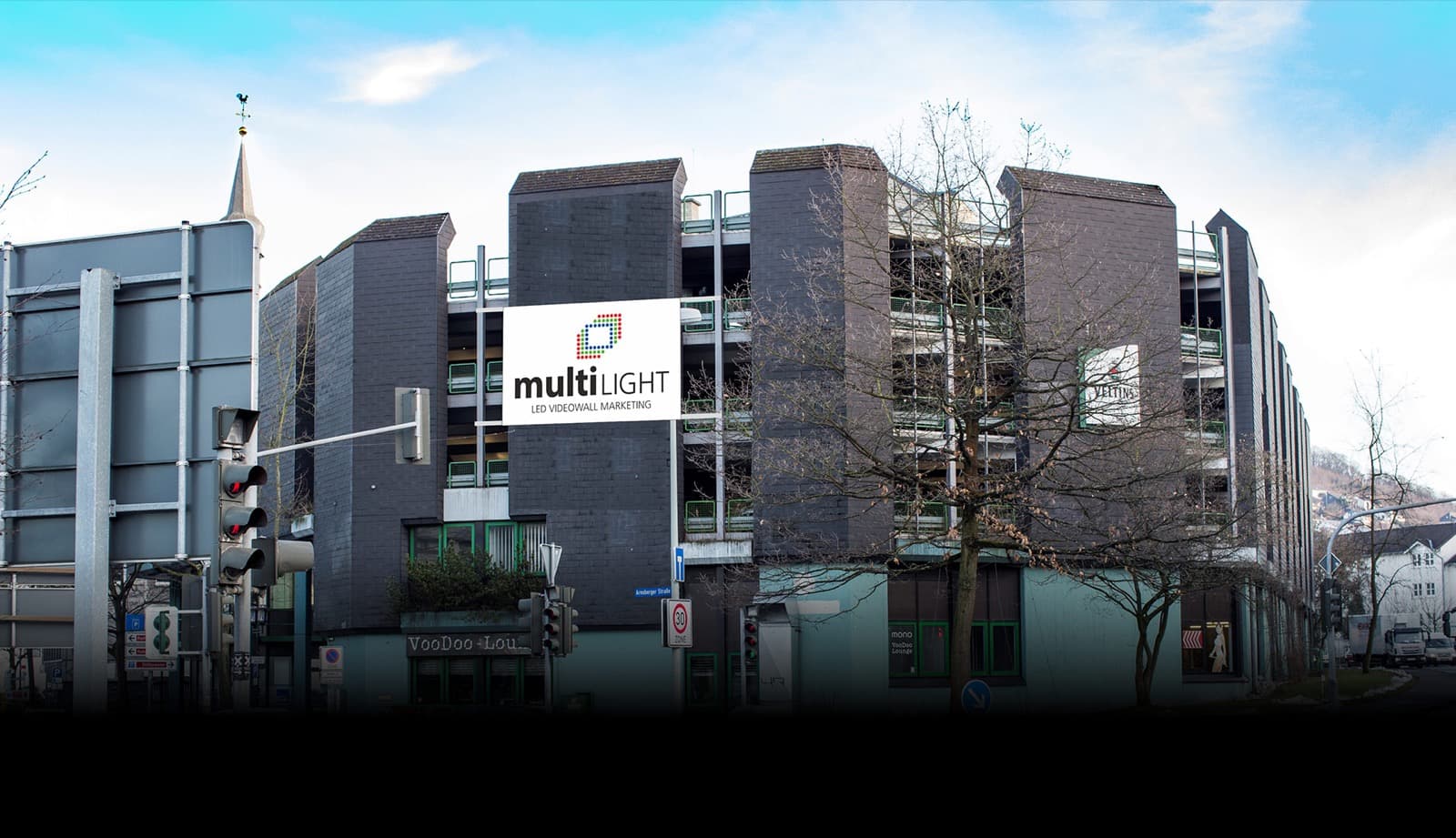 Multilight Meschede — Werbe-Videowall im Stadtzentrum